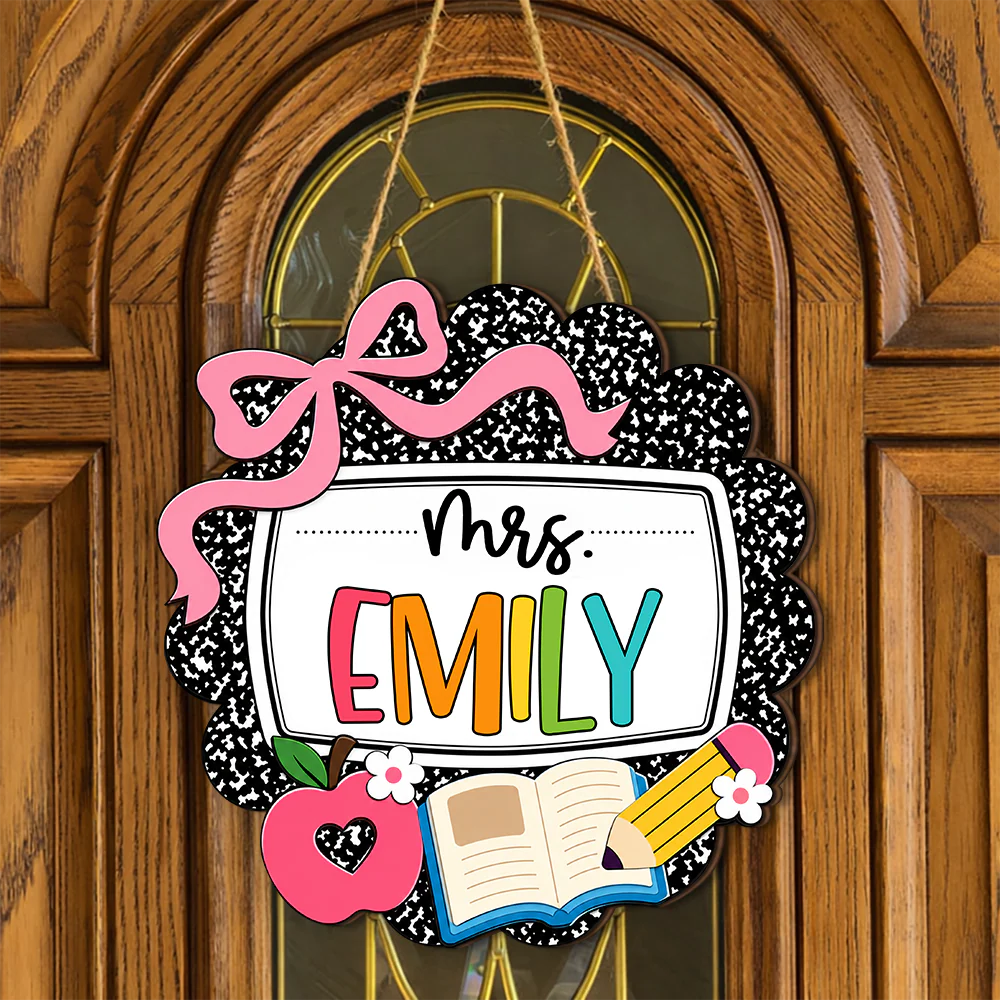 Custom Teacher Name Door Sign – Personalized Classroom Welcome Decor for Teachers TH10 170313 - Image 6