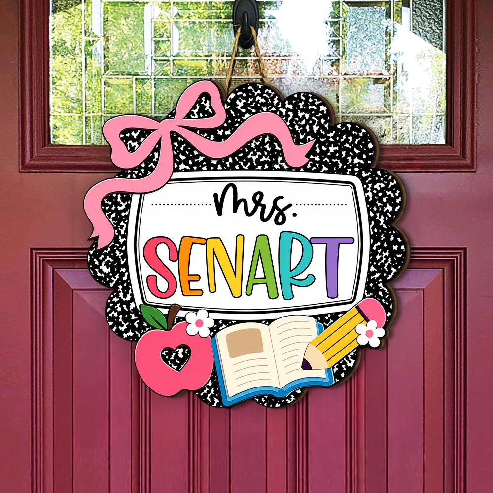 Custom Teacher Name Door Sign – Personalized Classroom Welcome Decor for Teachers TH10 170313 - Image 7