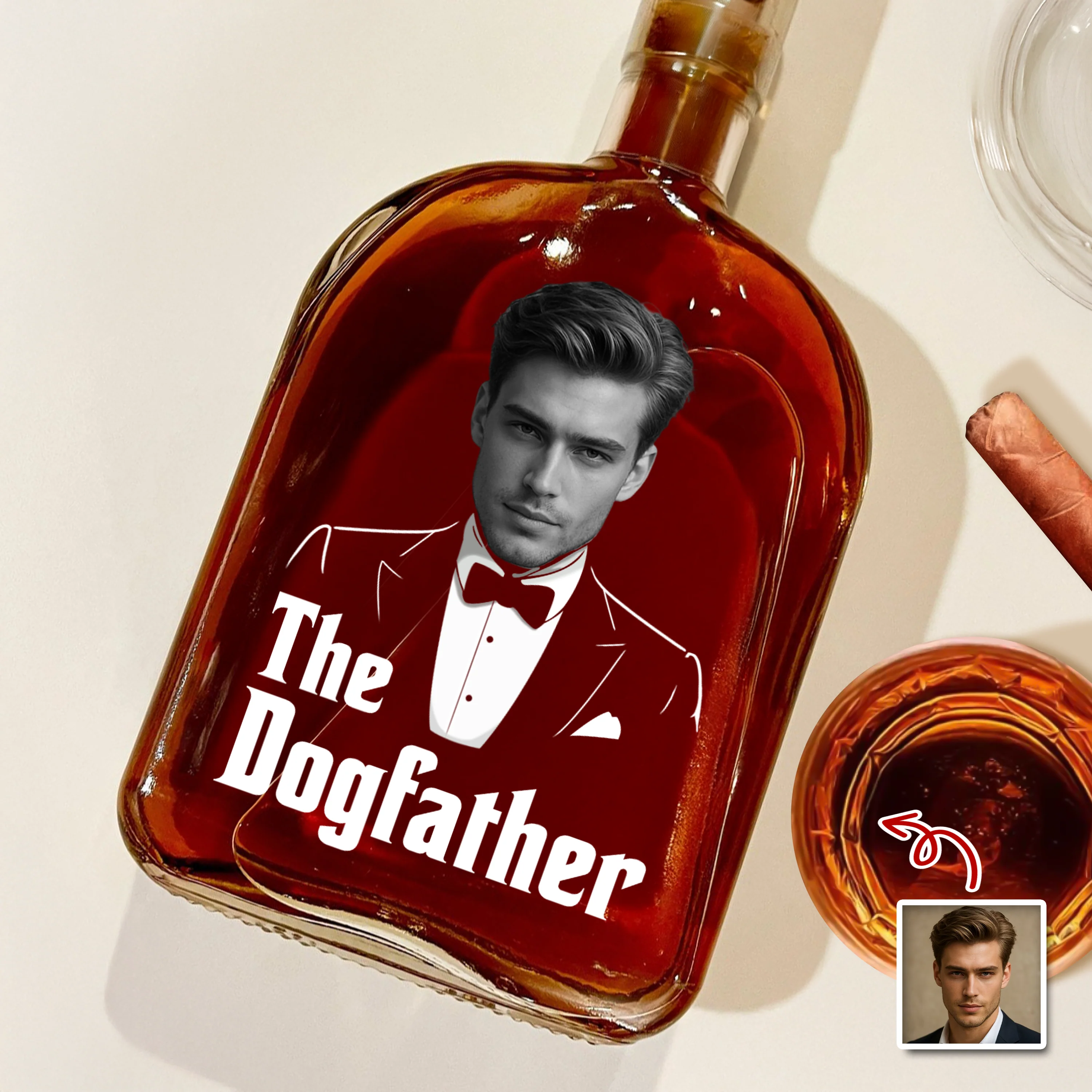 Custom The Dogfather Photo Whiskey Bottle Gift For Dod Dad TH10 896729 - Image 2