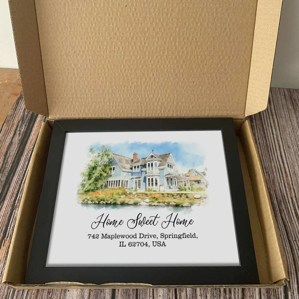 Custom Watercolor Photo Home Sweet Home Picture Frame LM32 899477 - Image 6