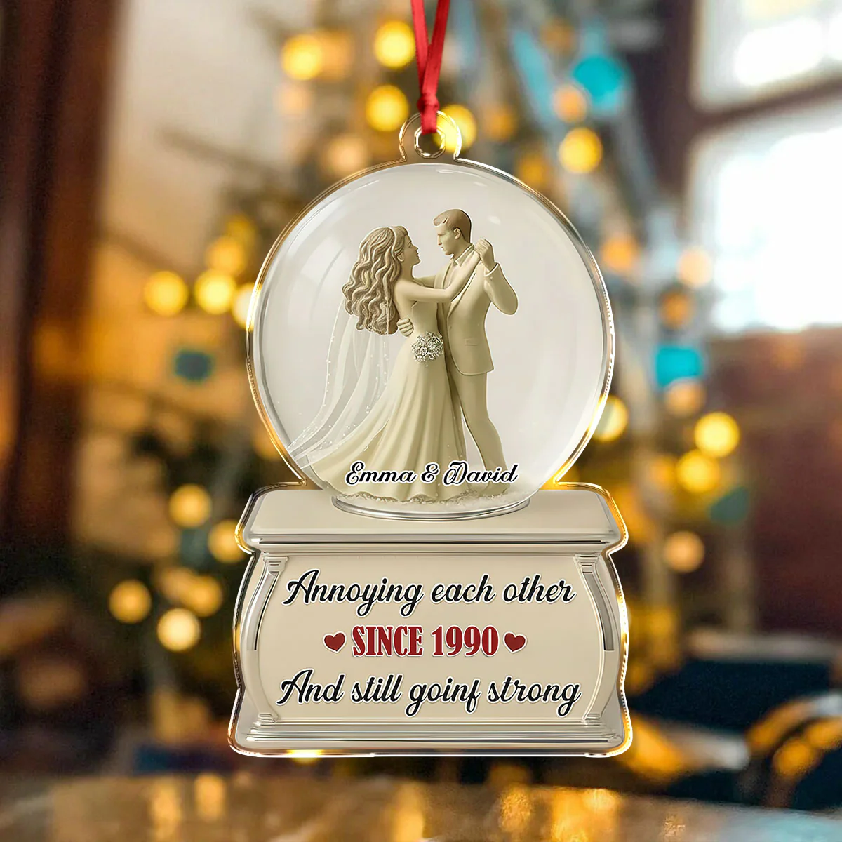 Dancing Couple Snow Globe - Personalized Acrylic Ornament CH07 899510 - Image 2