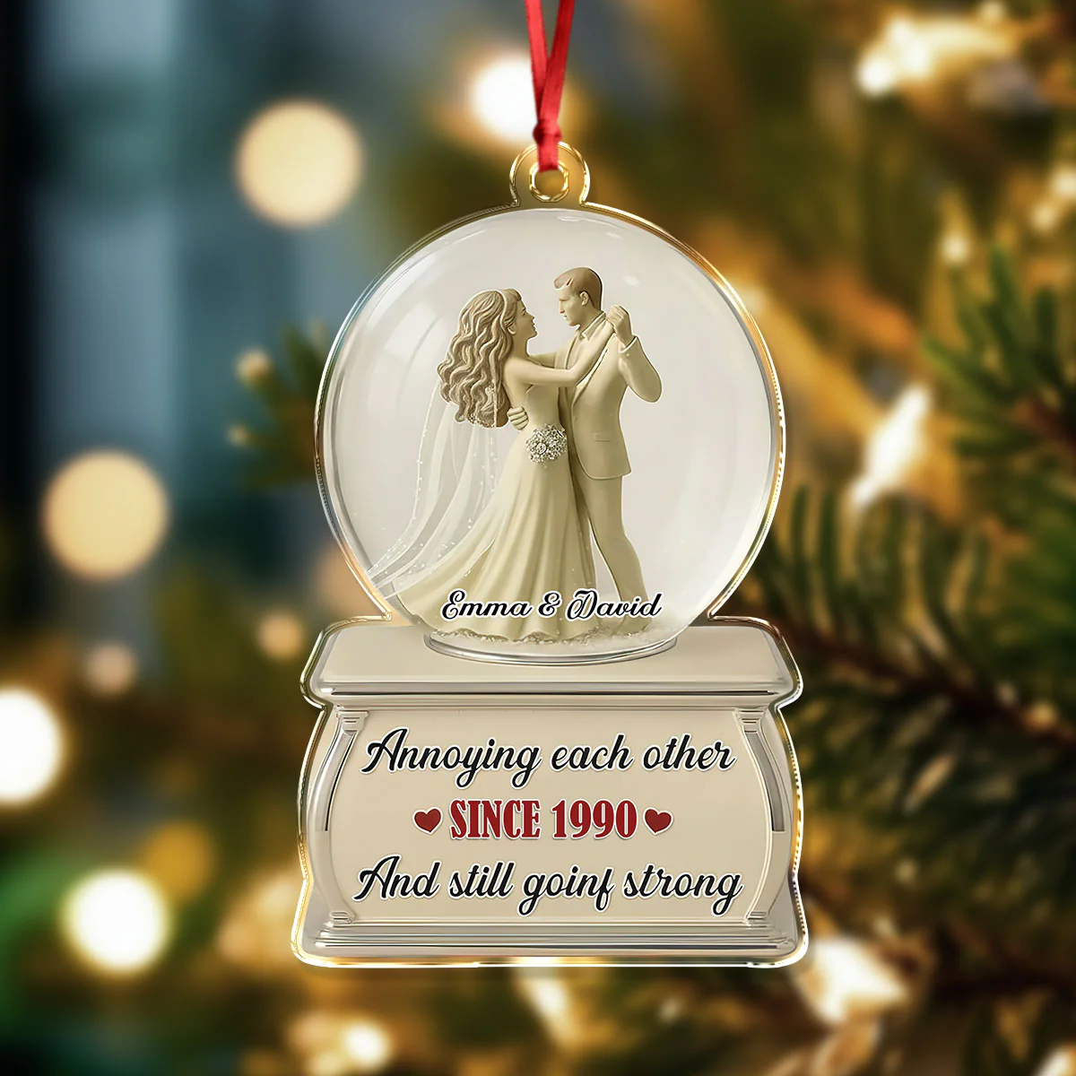 Dancing Couple Snow Globe - Personalized Acrylic Ornament CH07 899510 - Image 3