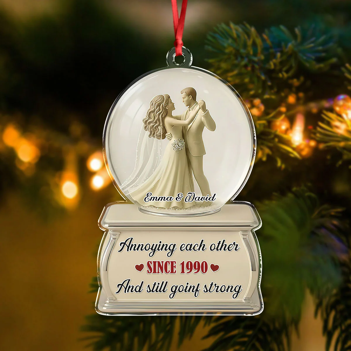 Dancing Couple Snow Globe - Personalized Acrylic Ornament CH07 899510 - Image 4