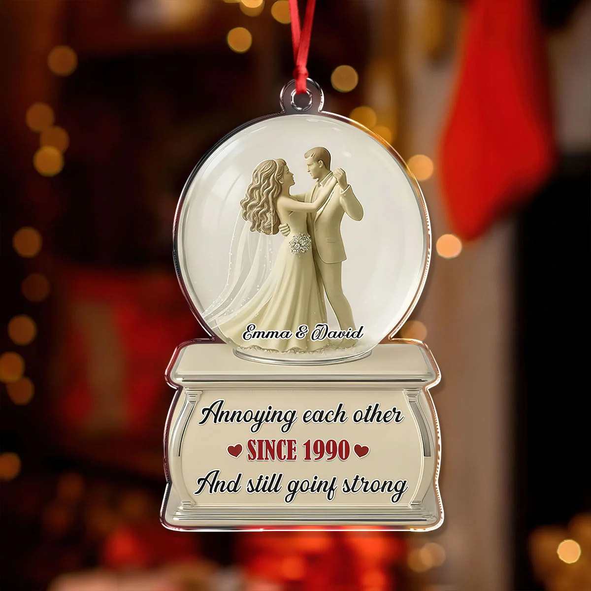 Dancing Couple Snow Globe - Personalized Acrylic Ornament CH07 899510 - Image 5