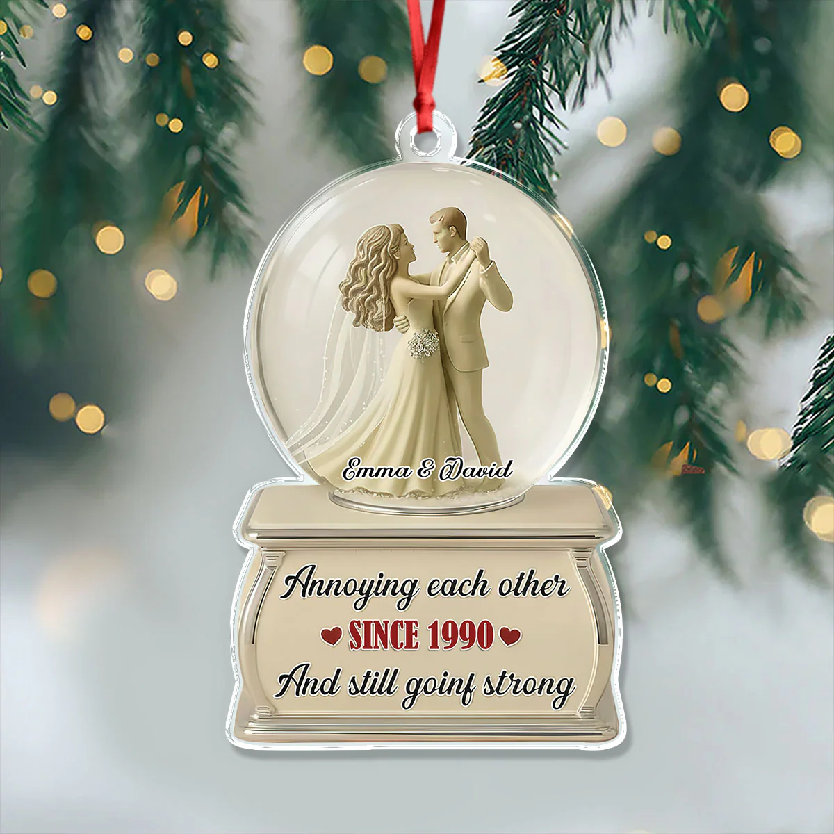 Dancing Couple Snow Globe - Personalized Acrylic Ornament CH07 899510 - Image 6