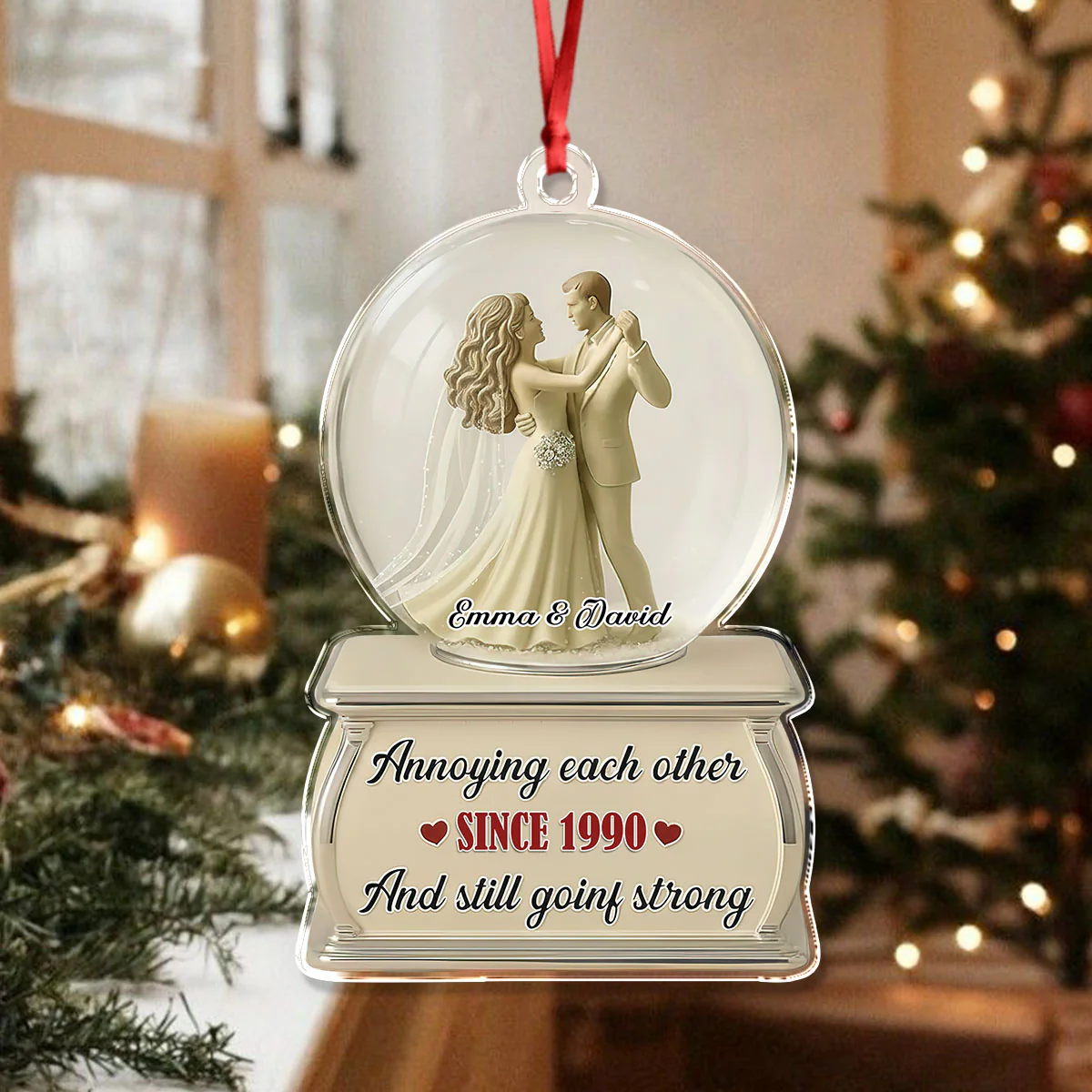 Dancing Couple Snow Globe - Personalized Acrylic Ornament CH07 899510 - Image 7