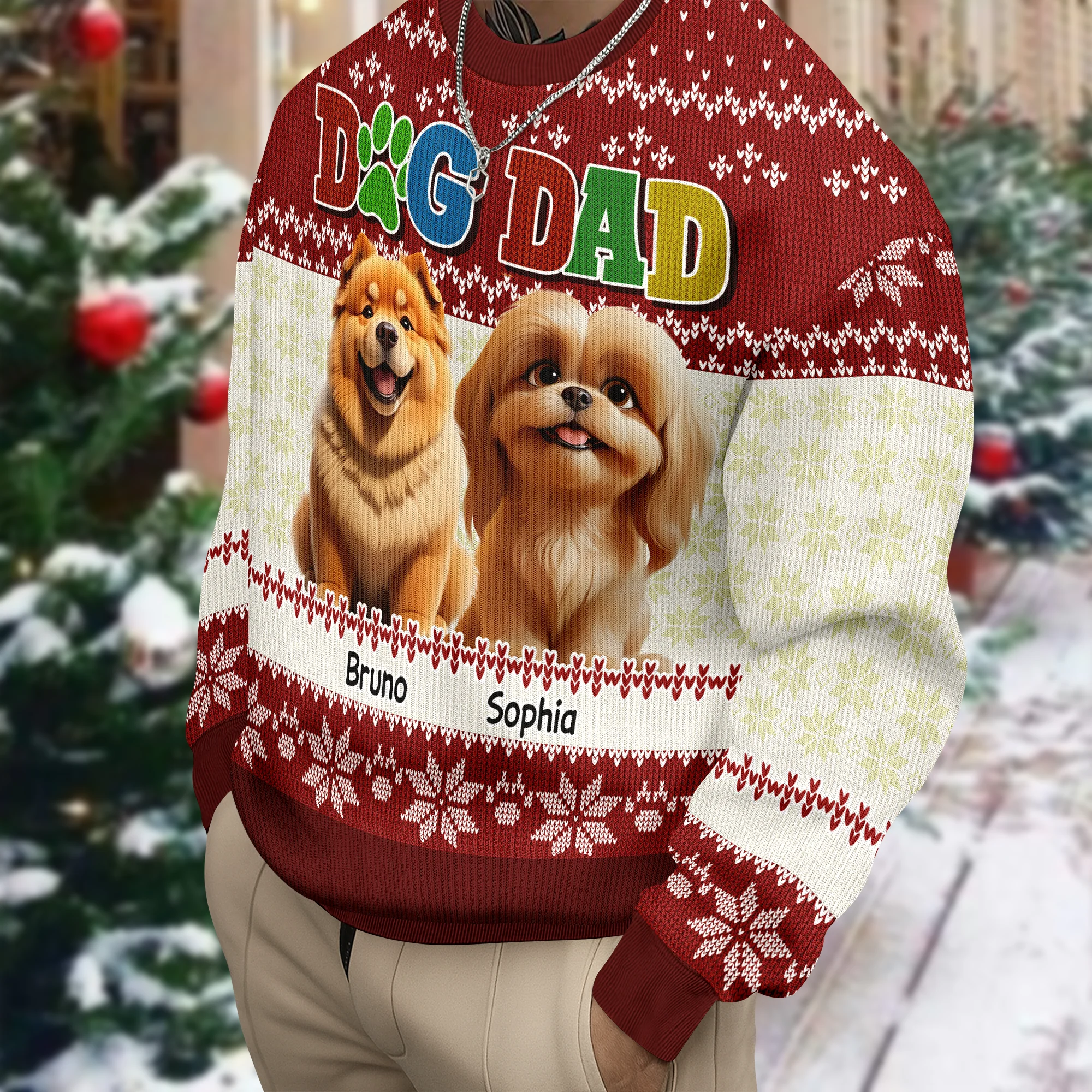 Dog Mom Dog Dad Funny Dog Personalized Ugly Sweater For Dog Lovers LM32 895969 - Image 2
