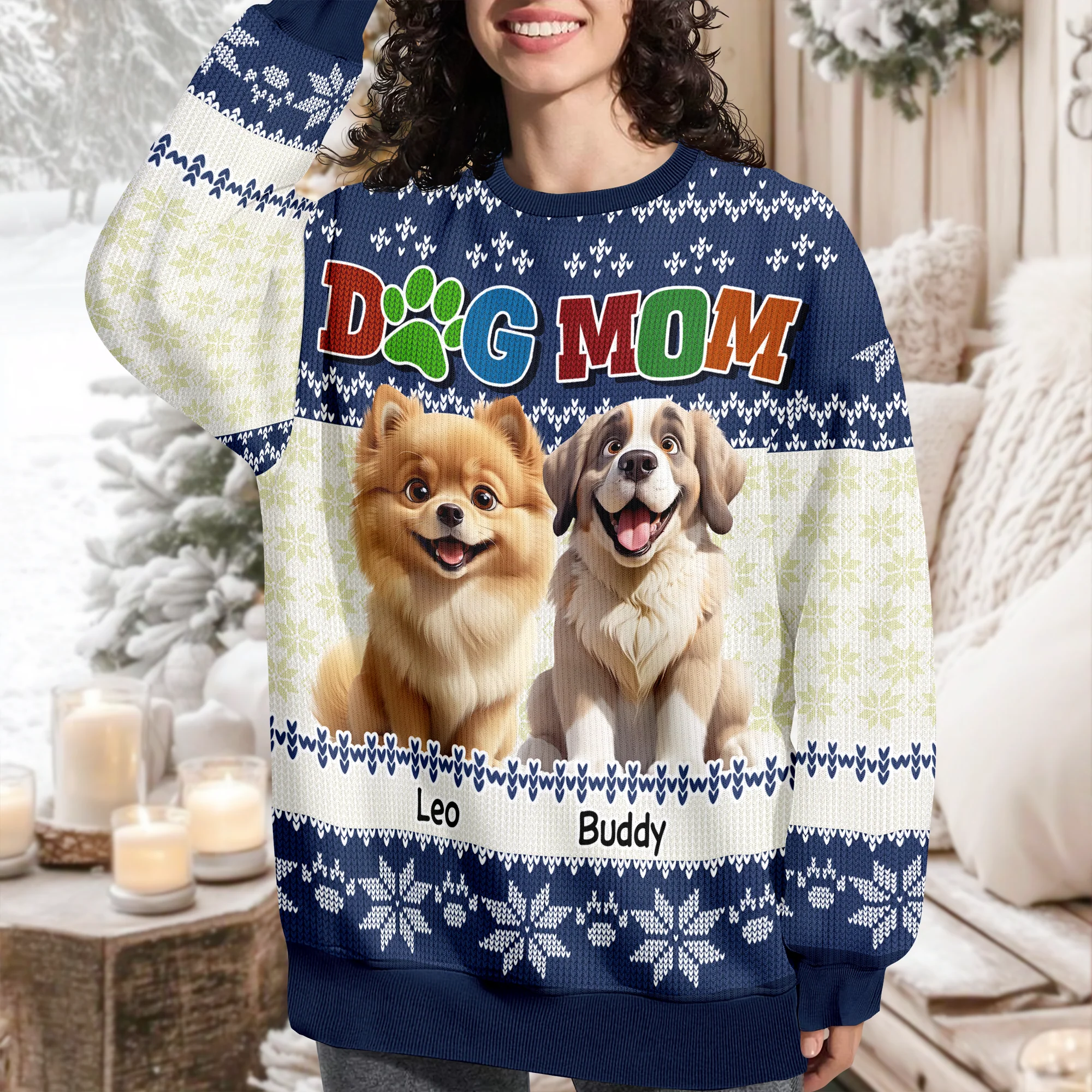 Dog Mom Dog Dad Funny Dog Personalized Ugly Sweater For Dog Lovers LM32 895969 - Image 6