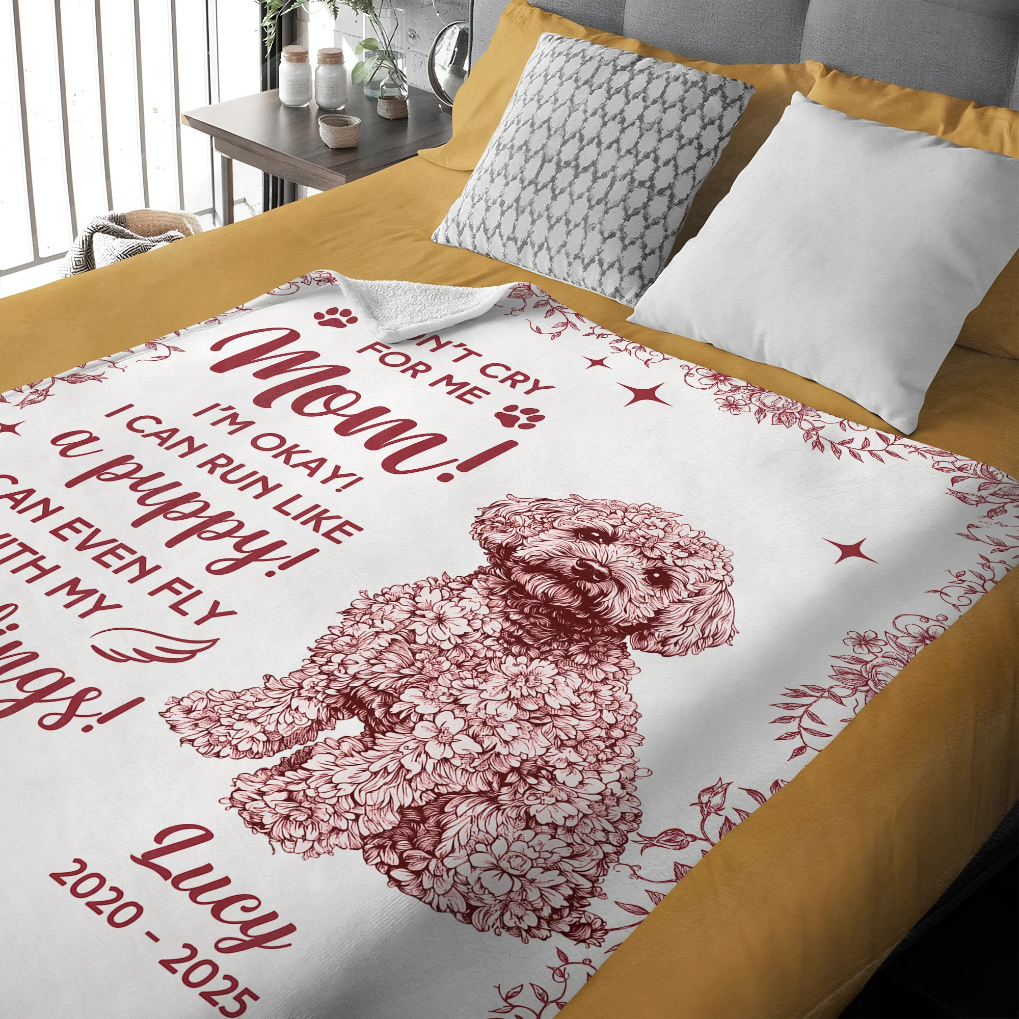 Dog Toile De Jouy Don't Cry For Me Mom - Personalized Blanket CH07 896086 - Image 6