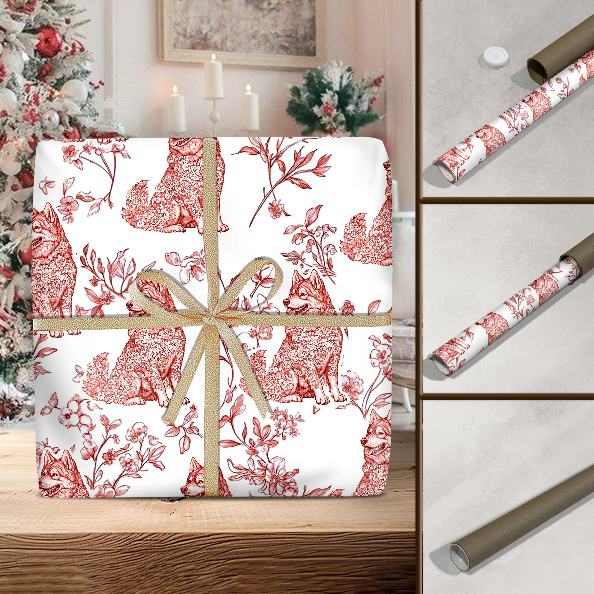 Dog Toile Fabri - Personalized Wrapping Paper Gift For Dog Lover CH07 896304 - Image 5