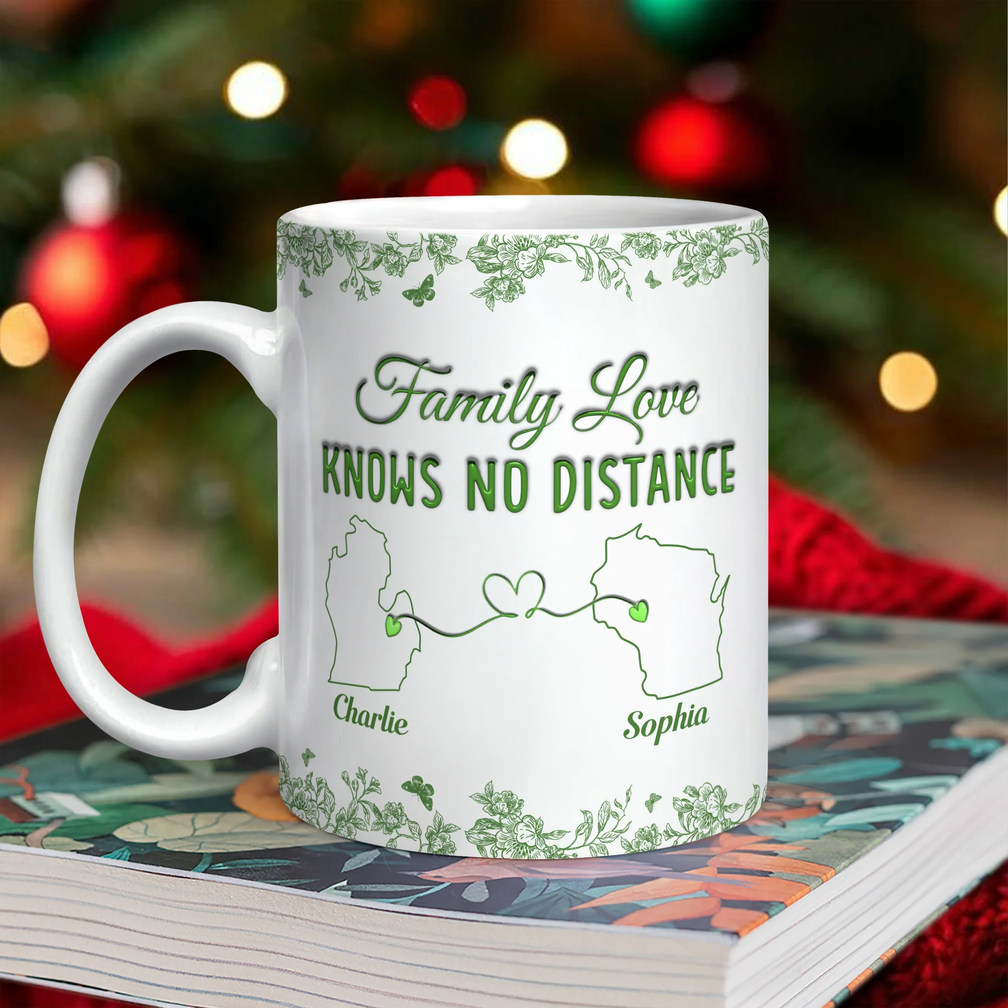 Family Love Knows No Distance Toile De Jouy Style Personalized 3D Inflated Effect Mug HO82 894748 - Image 5