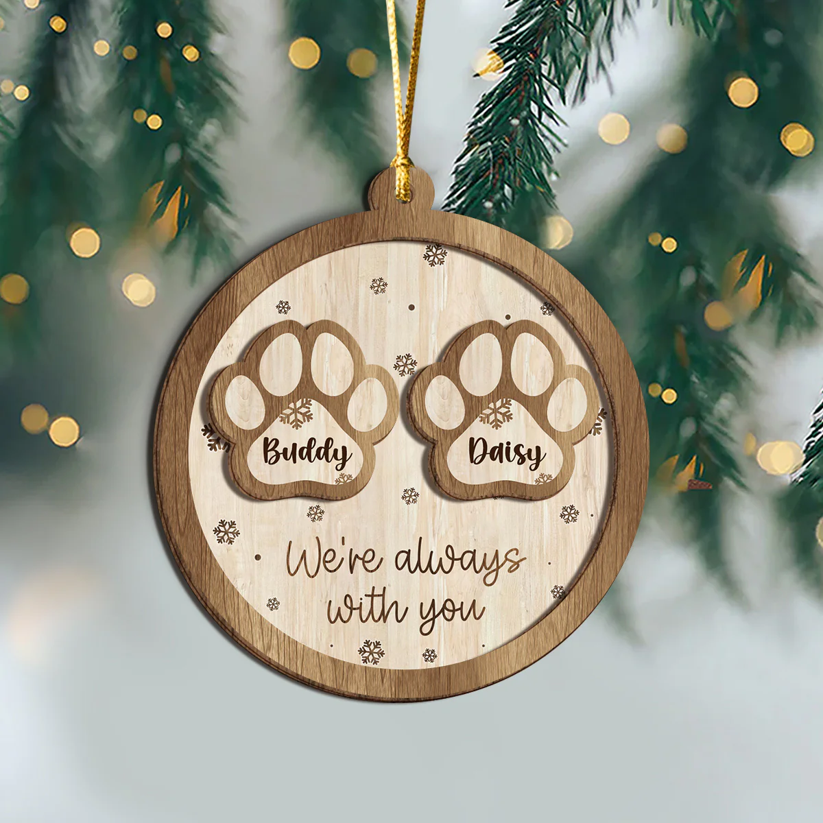 Forever in My Heart Memorial Personalized 2 Layered Wood Christmas Ornament CH07 896878 - Image 7