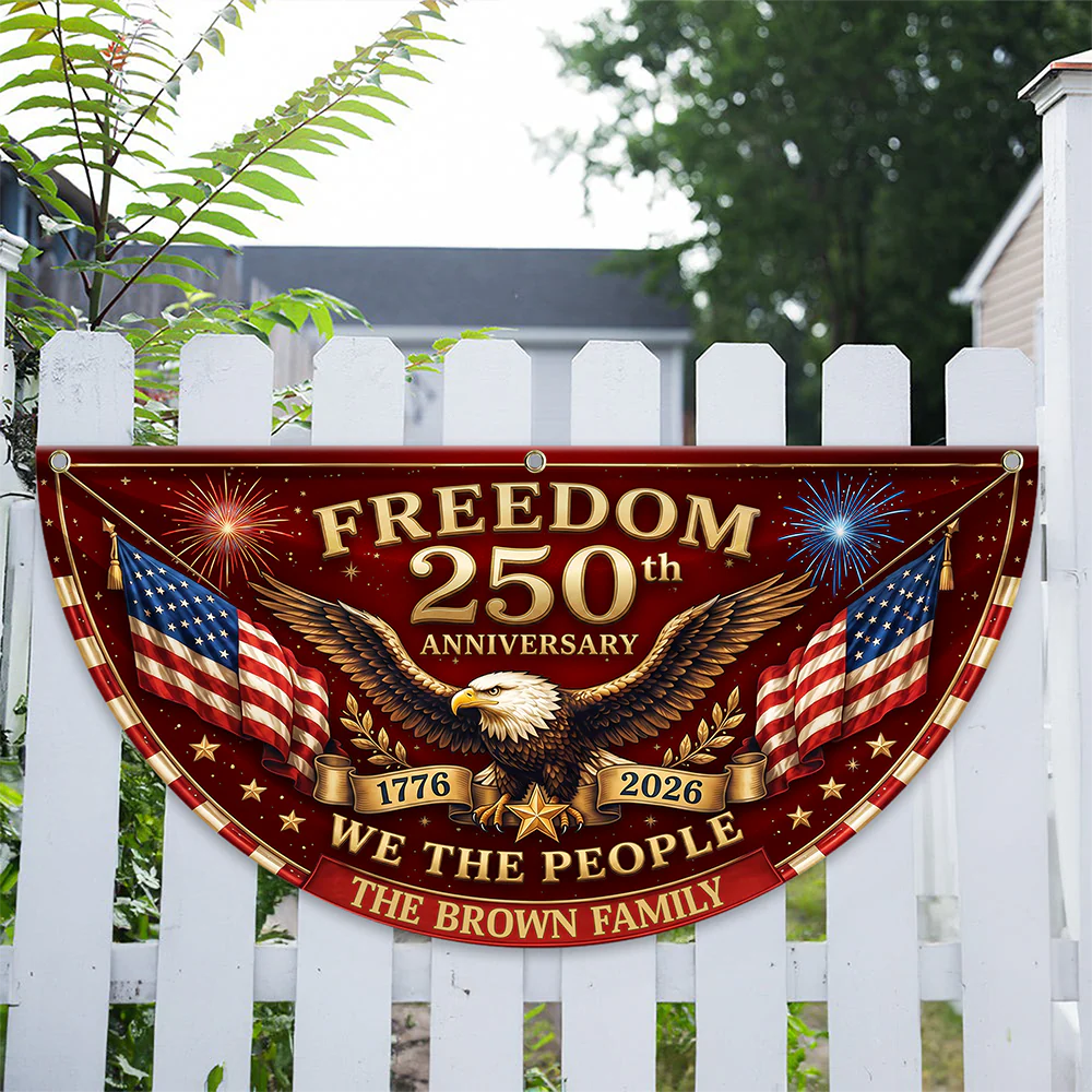 Freedom 250th Anniversary Non-Pleated Fan Flag, USA 1776-2026 Patriotic Decor LM32 669257 - Image 5