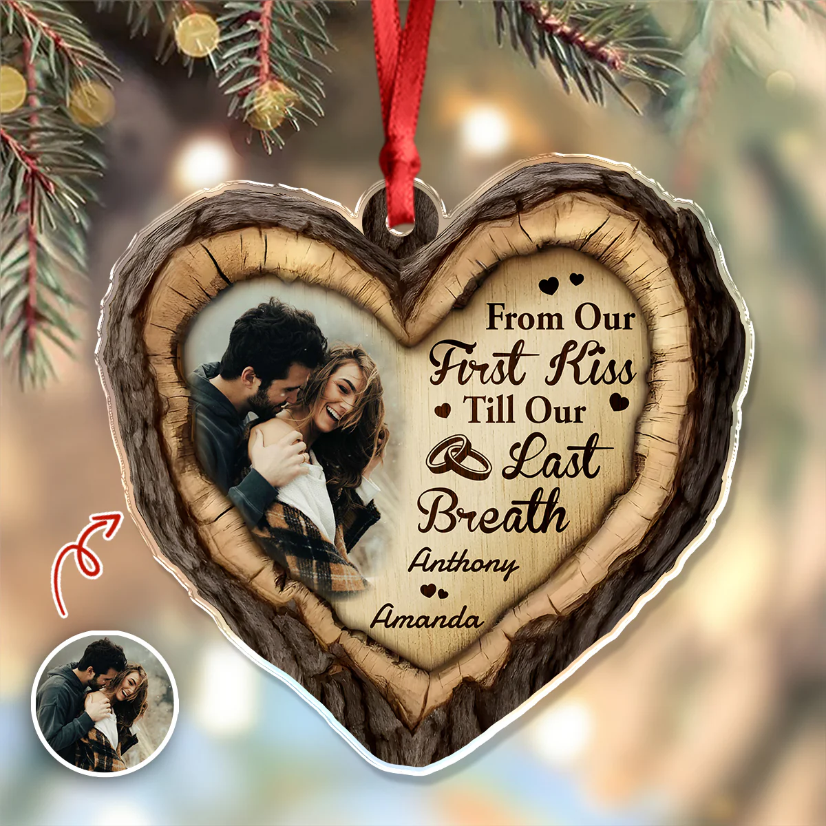 From Our First Kiss Till Our Last Breath – Personalized Acrylic Ornament CH07 896592 - Image 2