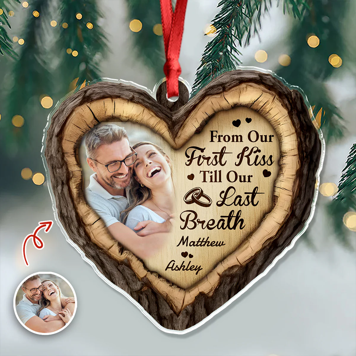 From Our First Kiss Till Our Last Breath – Personalized Acrylic Ornament CH07 896592 - Image 3