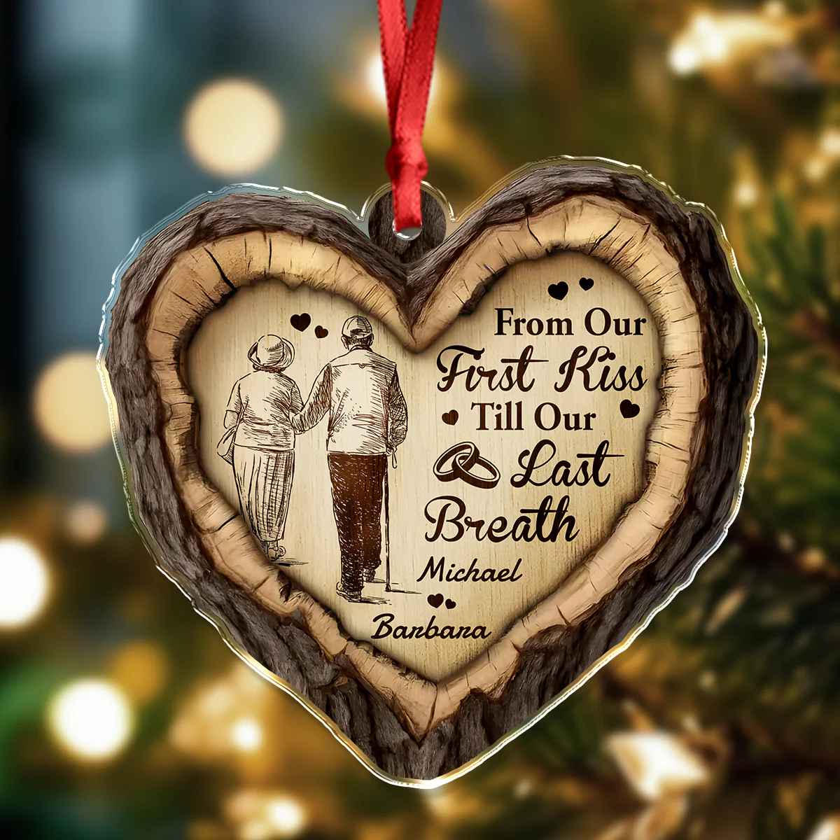 From Our First Kiss Till Our Last Breath – Personalized Acrylic Ornament CH07 896592 - Image 4