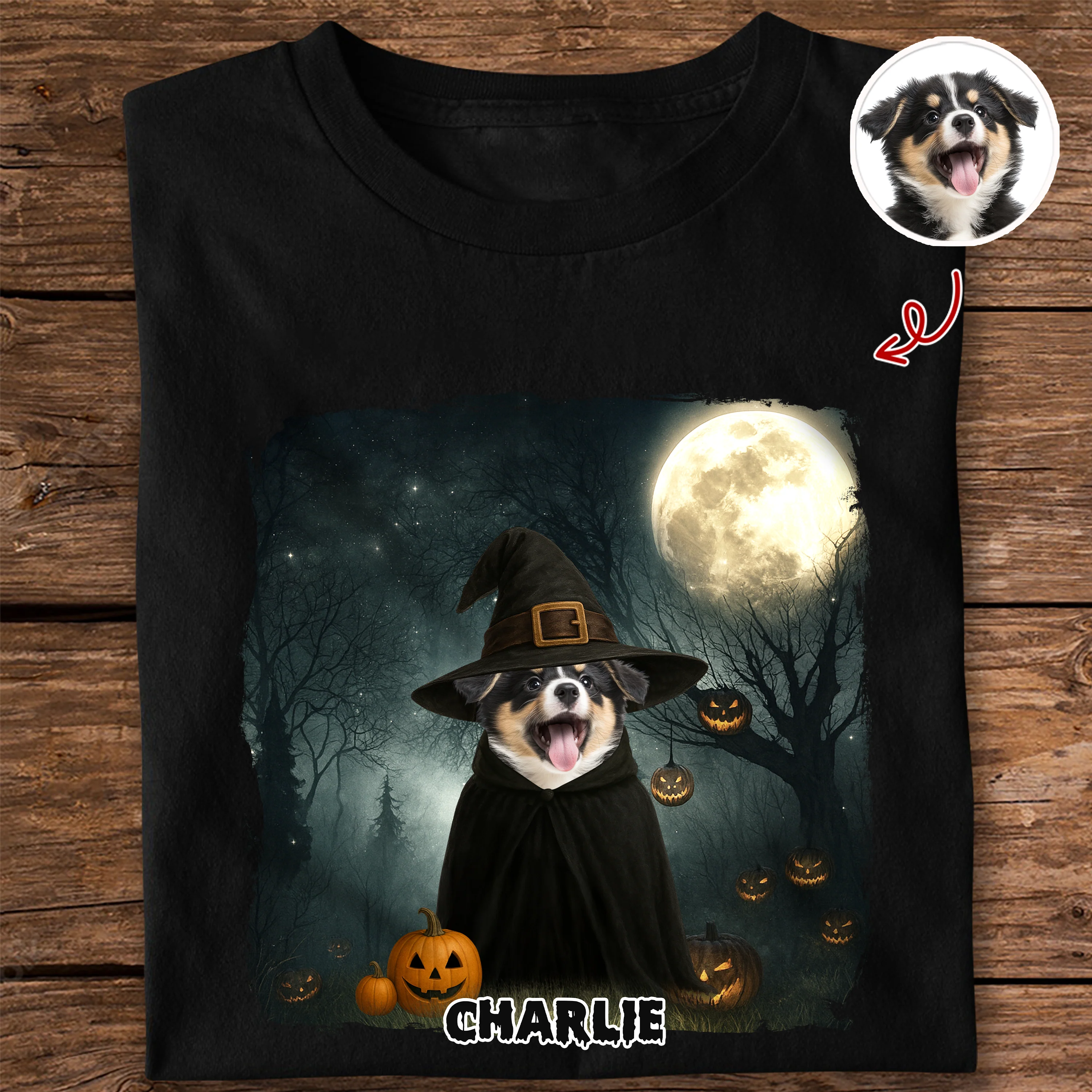 Halloween Cute Peeking Dog On Moon Light Personalized Dark Shirt CH07 899440 - Image 8