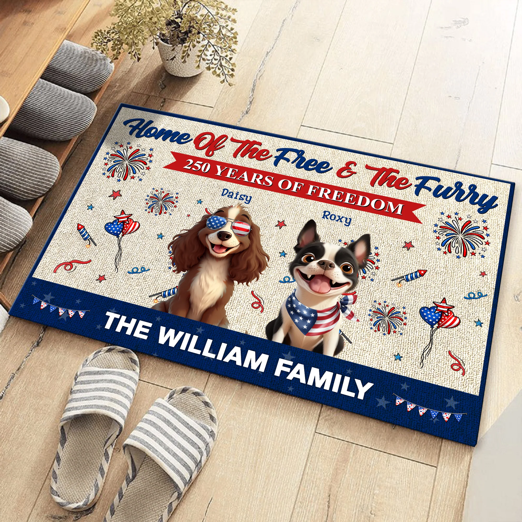 Home Of The Free & The Furry - 250 Years Of Freedom Personalized Doormat CH07 910340 - Image 10
