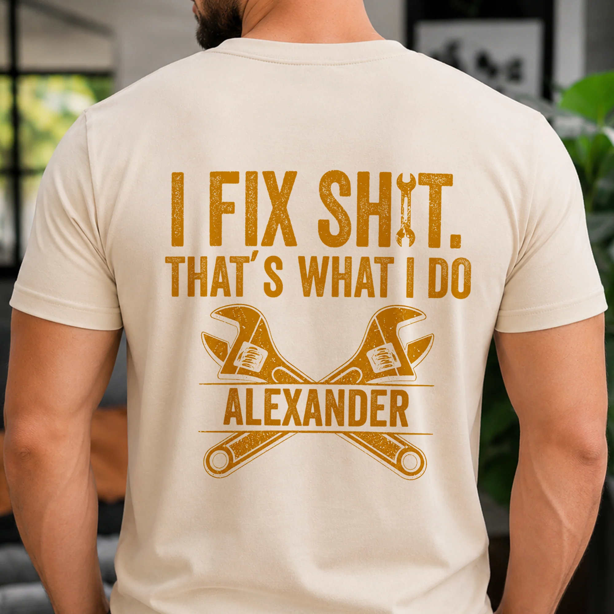 I Fix Sh!T That's What I Do - Funny Gifts For Husband, Dad, Grandpa, Mechanic Handyman - Personalized Back Comfort Shirt HA75 921906 - Image 3