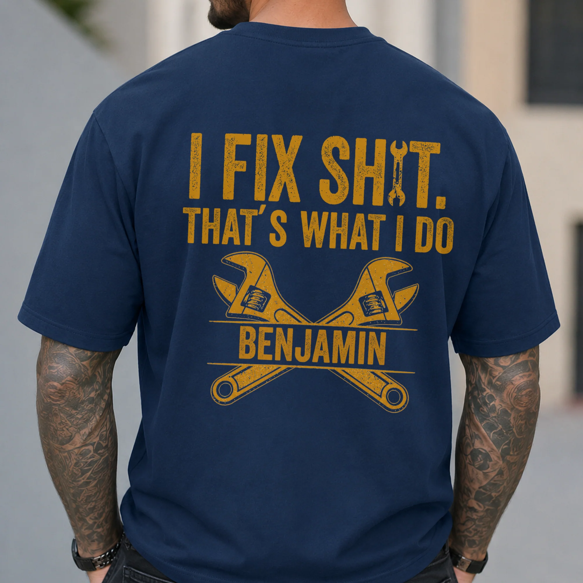 I Fix Sh!T That's What I Do - Funny Gifts For Husband, Dad, Grandpa, Mechanic Handyman - Personalized Back Comfort Shirt HA75 921906 - Image 5