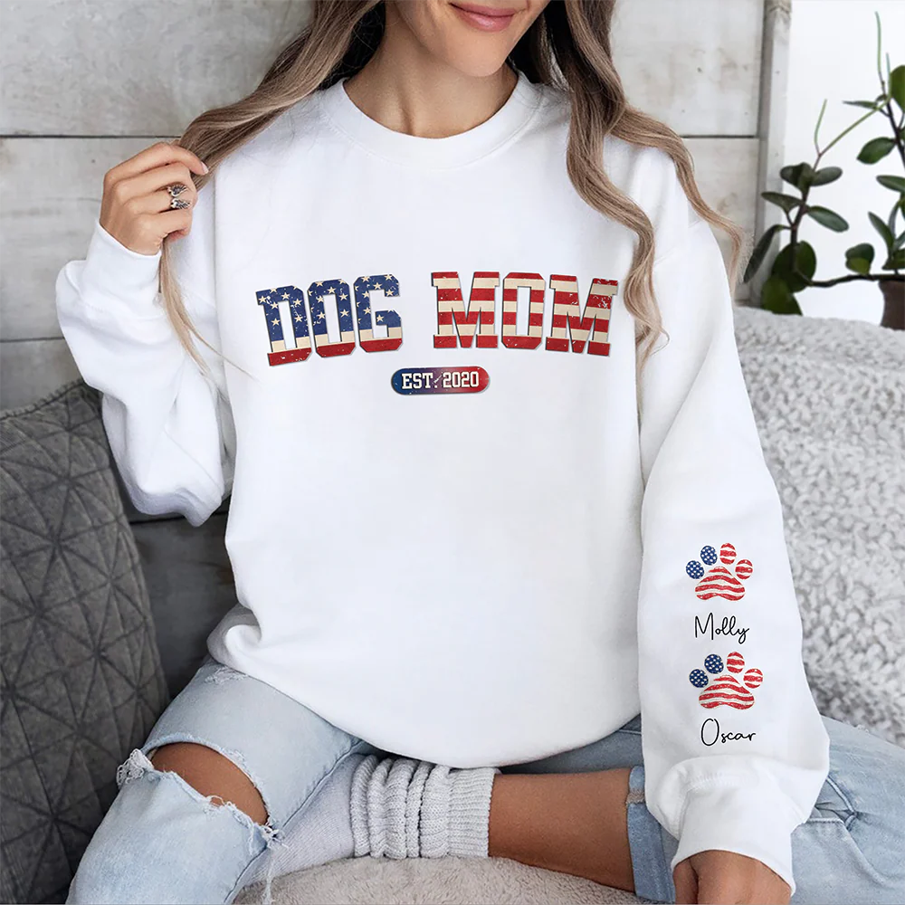 I'm A Cool Dog Mama - Dog Personalized Sweatshirt With Design On Sleeve HA75 920028 - Image 2