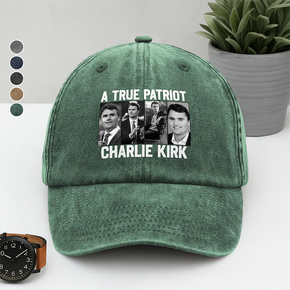 Justice for Charlie Kirk - Prayers Up Charlie Washed Denim Baseball Cap HA75 64420 - Image 2