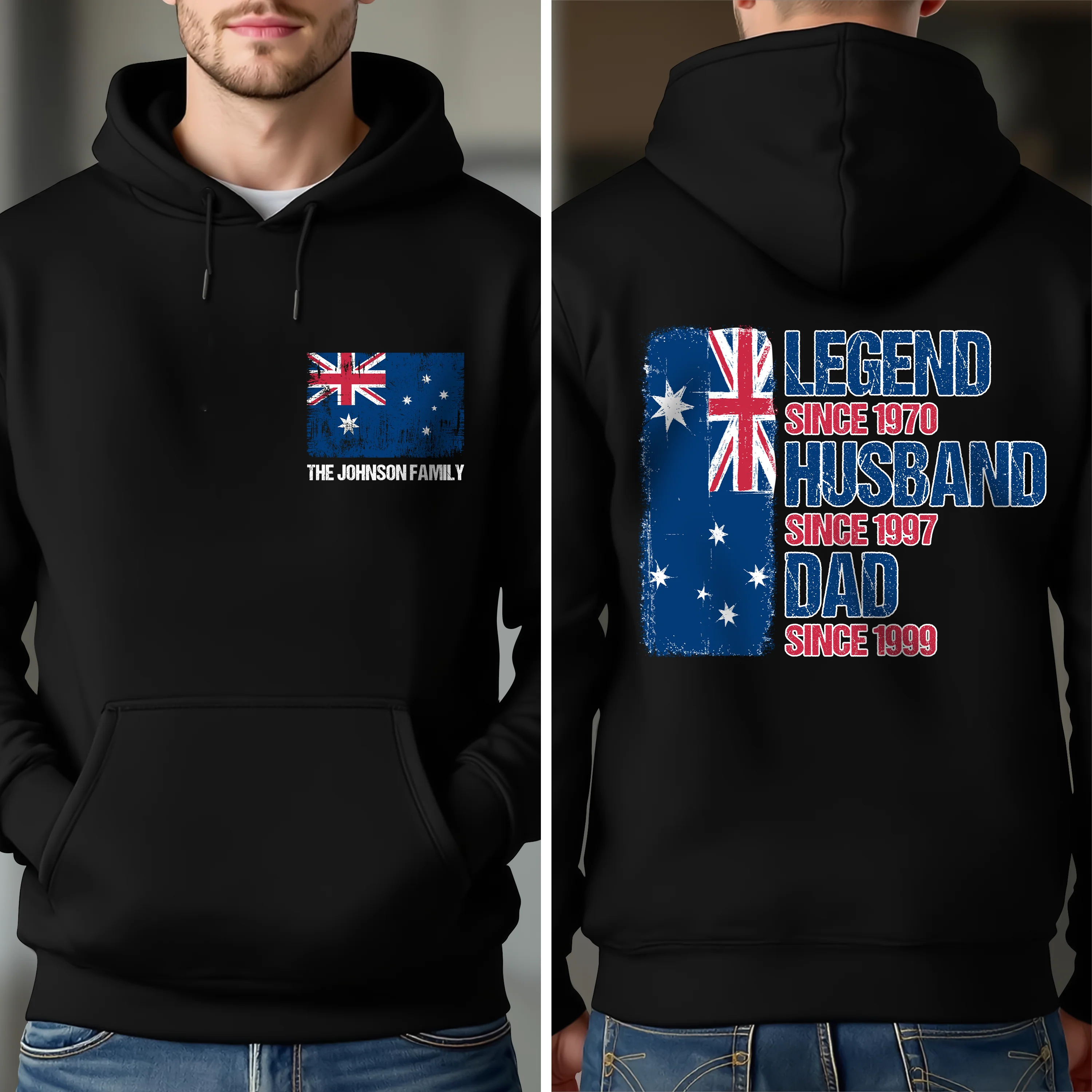 Legend, Husband, Dad And Grandpa - AUS Flag Version - Personalized Back & Front Dark Shirt TH10 894171 - Image 3