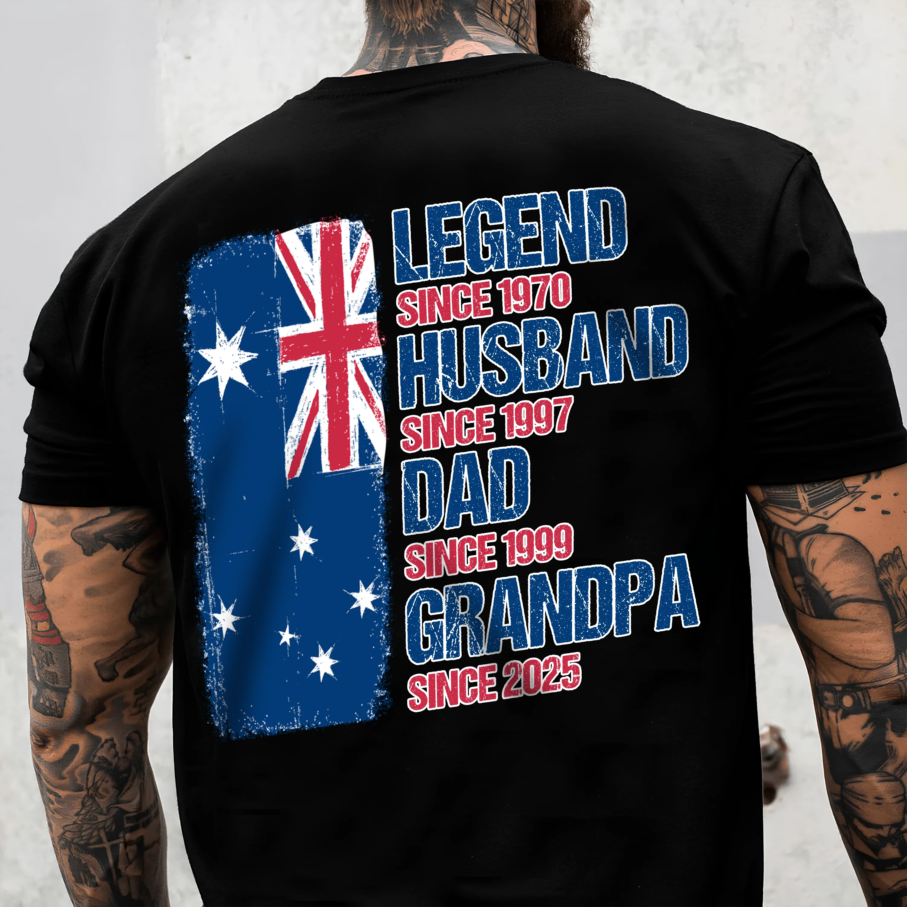 Legend, Husband, Dad And Grandpa - AUS Flag Version - Personalized Back & Front Dark Shirt TH10 894171 - Image 4