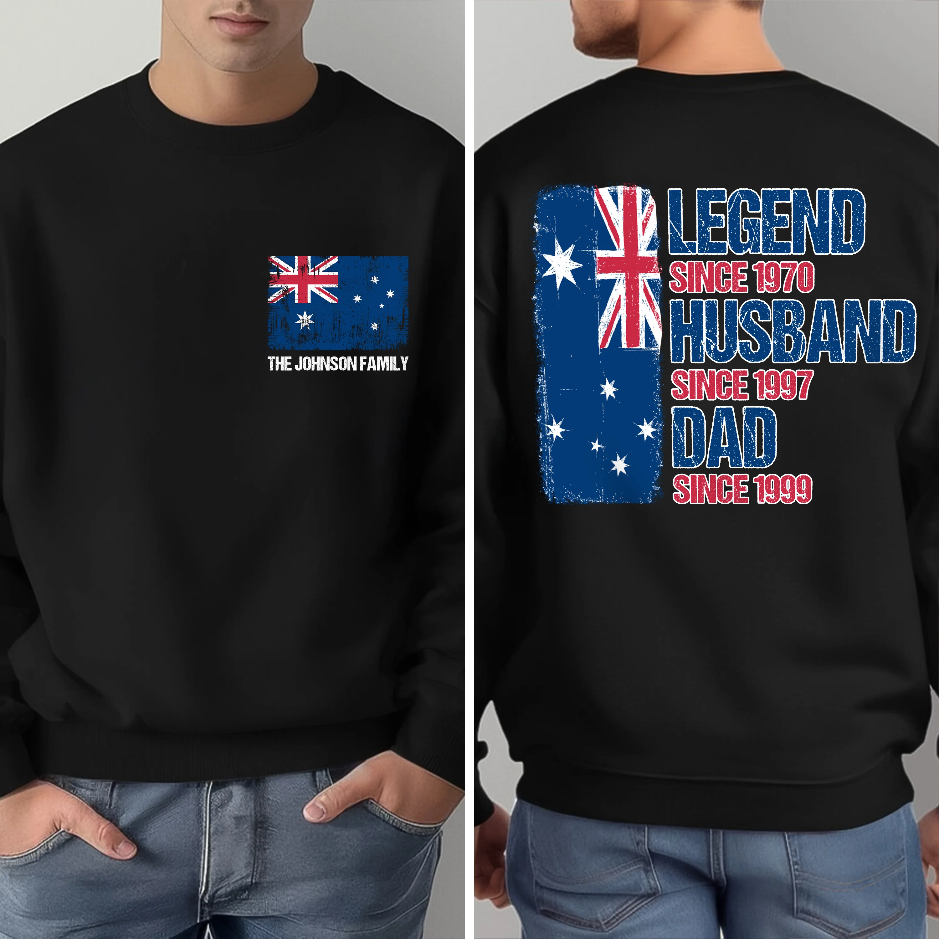 Legend, Husband, Dad And Grandpa - AUS Flag Version - Personalized Back & Front Dark Shirt TH10 894171 - Image 5