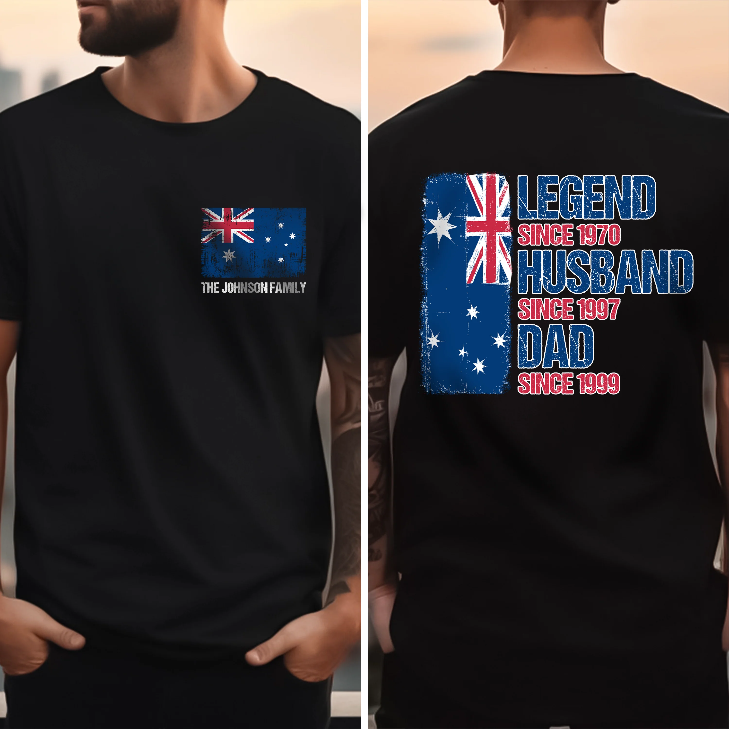 Legend, Husband, Dad And Grandpa - AUS Flag Version - Personalized Back & Front Dark Shirt TH10 894171 - Image 6