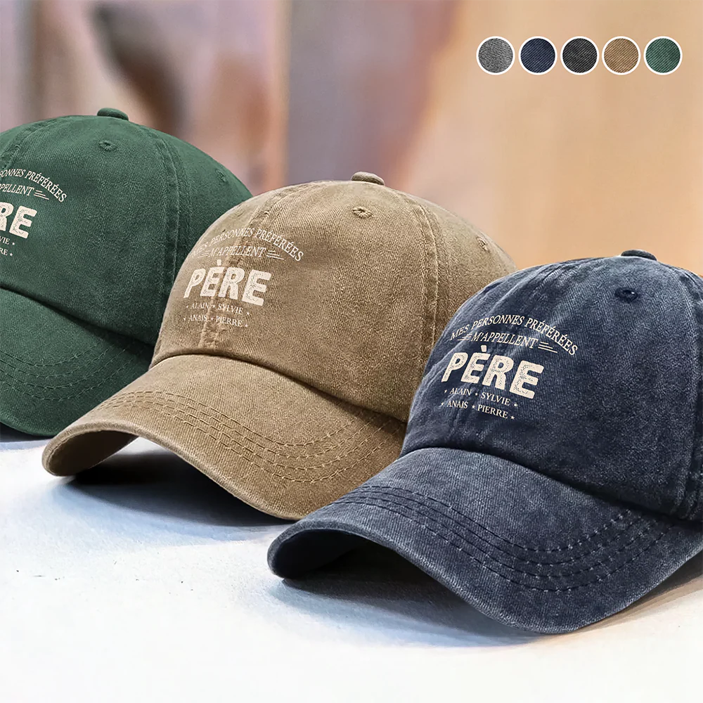 Mes personnes préférées m’appellent Papi – Casquette en jean délavé vintage personnalisée TH10 169509 - Image 4