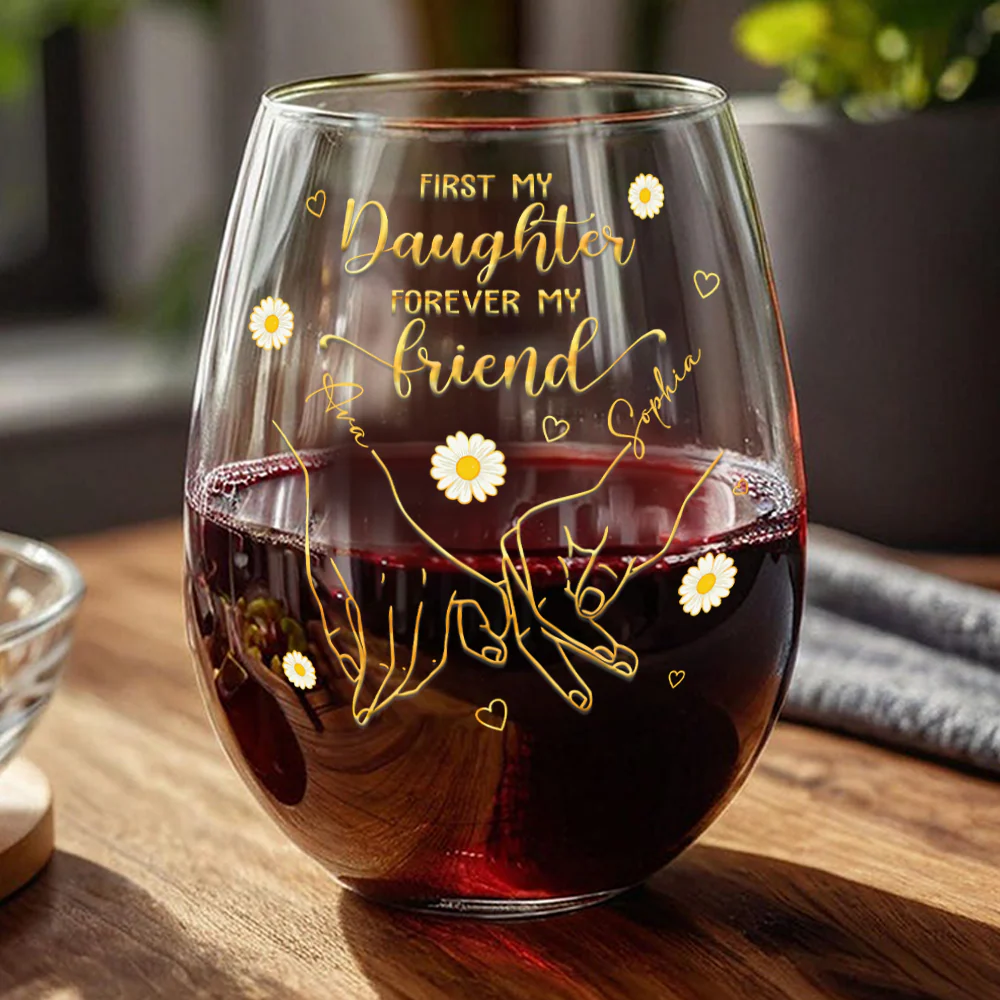 Mom And Daughter Forever Personalized Wine Glass Mother's Day Gifts For Mom, Daughter HA75 920856 - Image 2