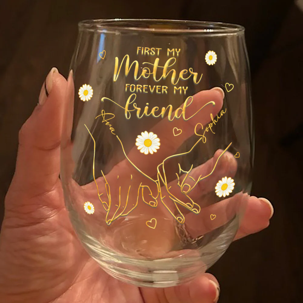 Mom And Daughter Forever Personalized Wine Glass Mother's Day Gifts For Mom, Daughter HA75 920856 - Image 5