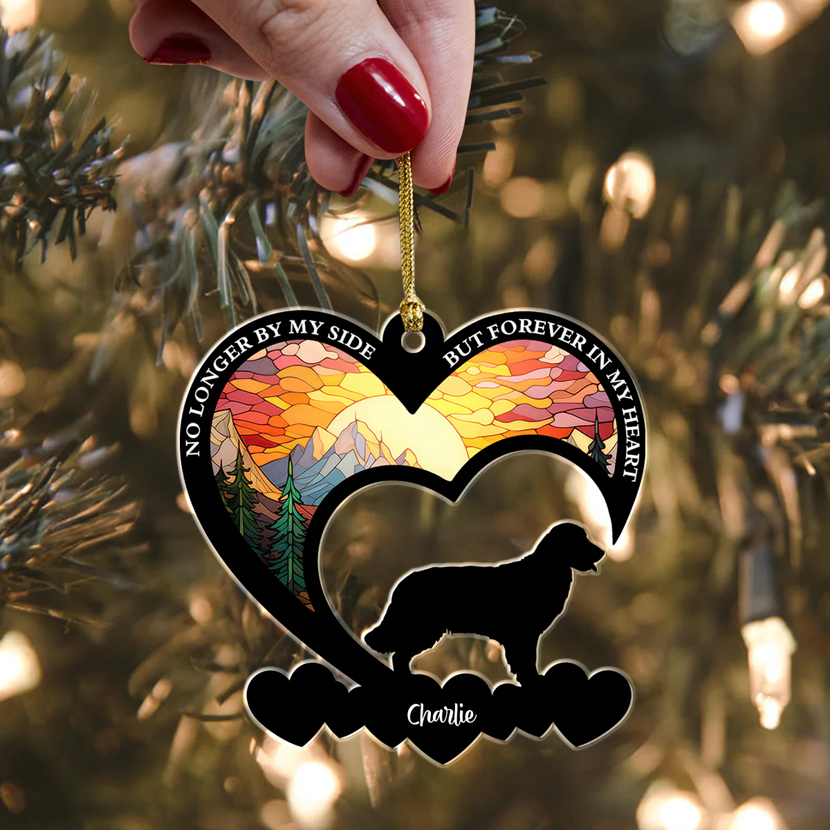 No Longer By My Side But Forever in My Heart Personalized Dog Memorial Acrylic Ornament LM32 893851 - Image 5