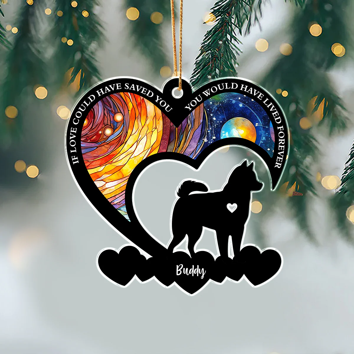 No Longer By My Side But Forever in My Heart Personalized Dog Memorial Acrylic Ornament LM32 893851 - Image 9
