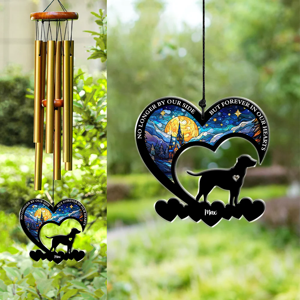 No Longer By My Side But Forever in My Heart Personalized Dog Memorial Acrylic Wind Chimes LM32 893841 - Image 6