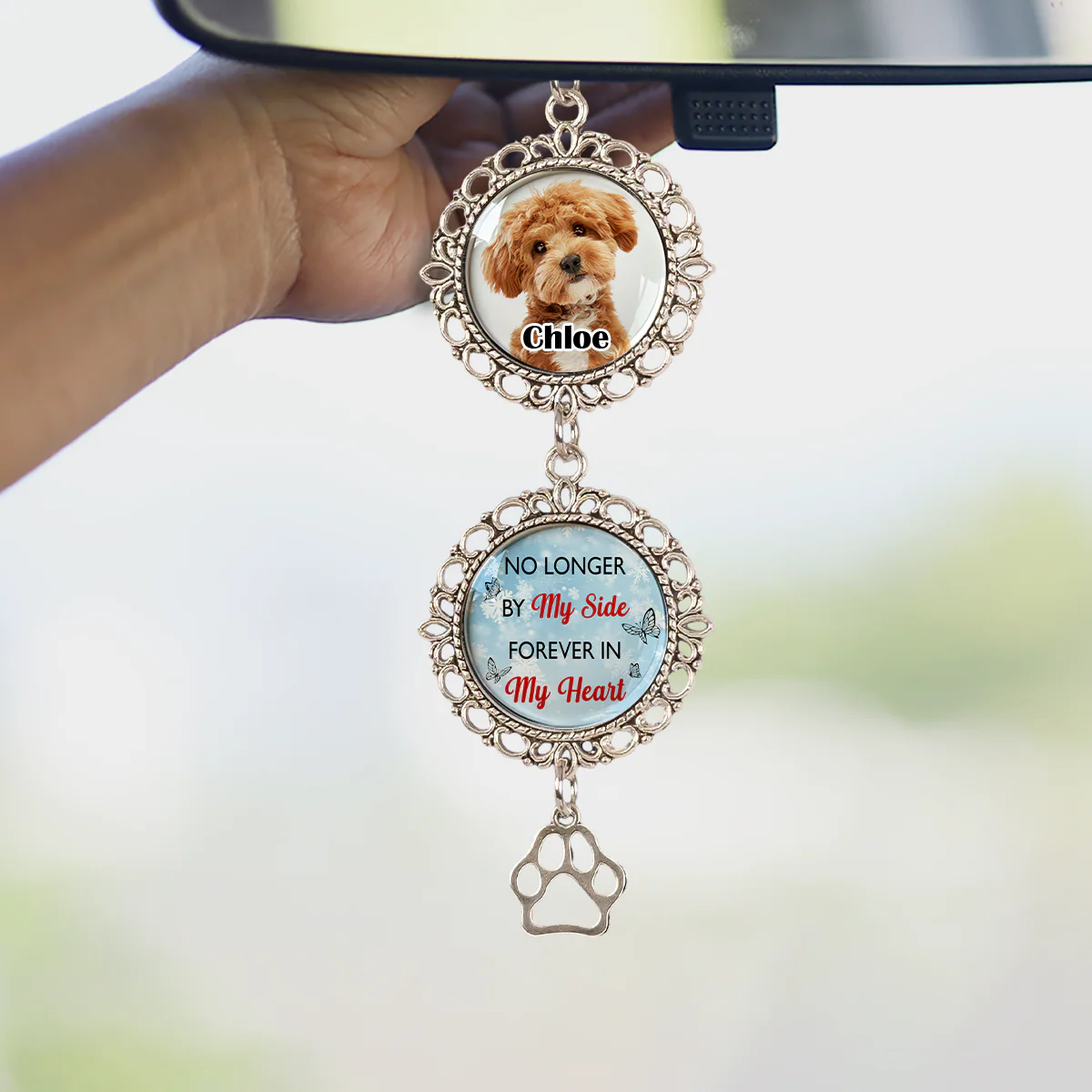 Once By My Side, Forever In My Heart - Personalized Photo Car Hanging Ornament With Charm CH07 895406 - Image 8