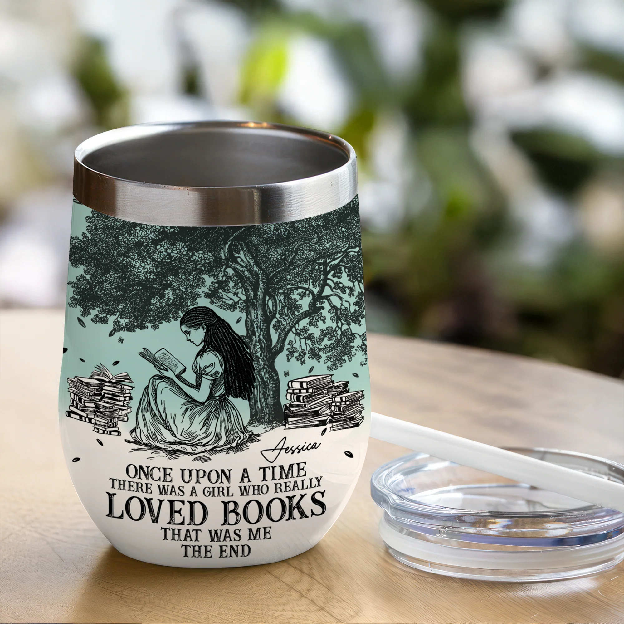 Once Upon A Time Chinoiserie Toile De Jouy - Personalized Wine Tumbler LM32 893401 - Image 5