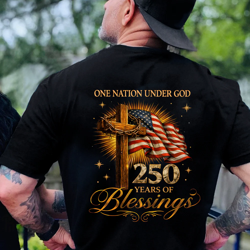 One Nation Under God 250 Years 250th Anniversary USA Birthday Patriotic Back Shirt HA75 920934 - Image 4