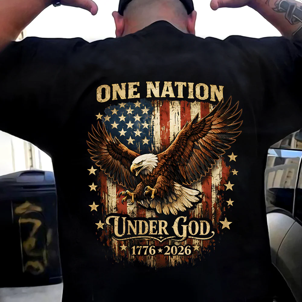 One Nation Under God 250 Years American Flag 250th Anniversary Patriotic Back Shirt HA75 920932 - Image 3