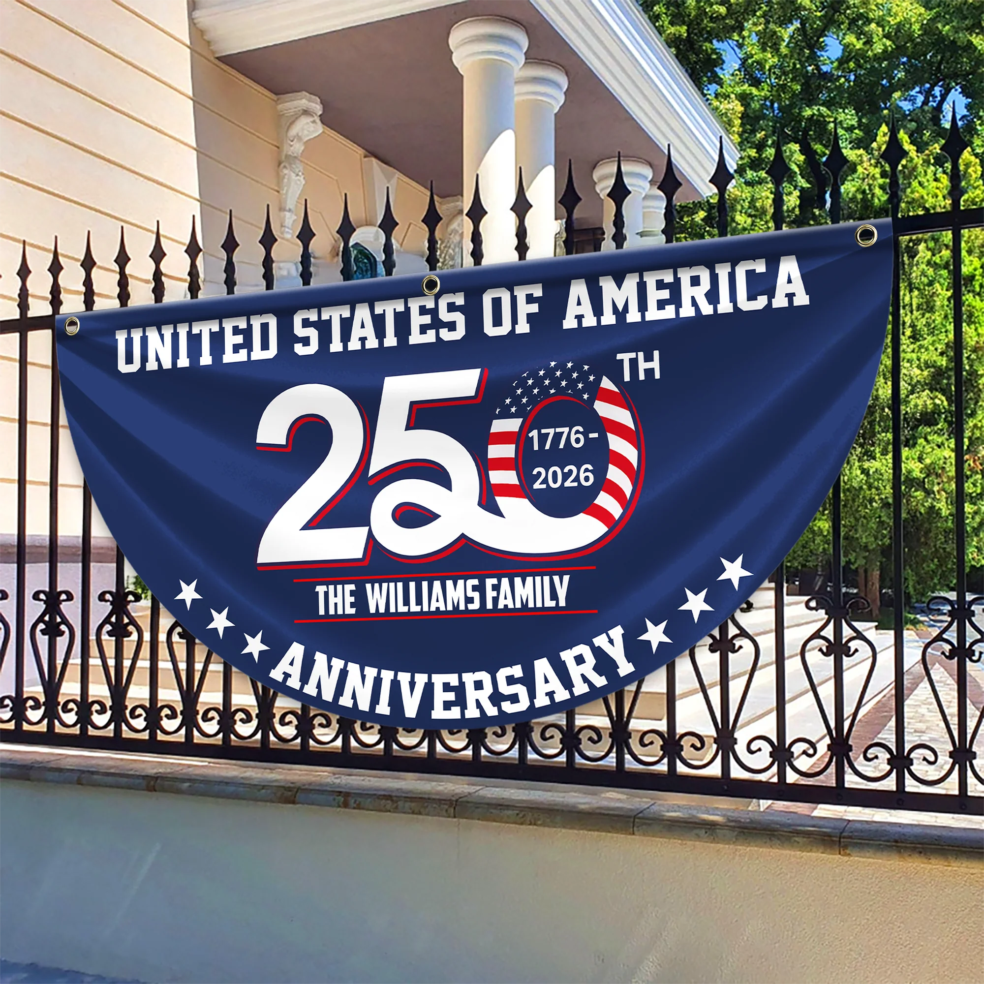 Patriotic 250th Anniversary 1776 2026 United States of America Non-Pleated Fan Flag LM32 897747 - Image 4