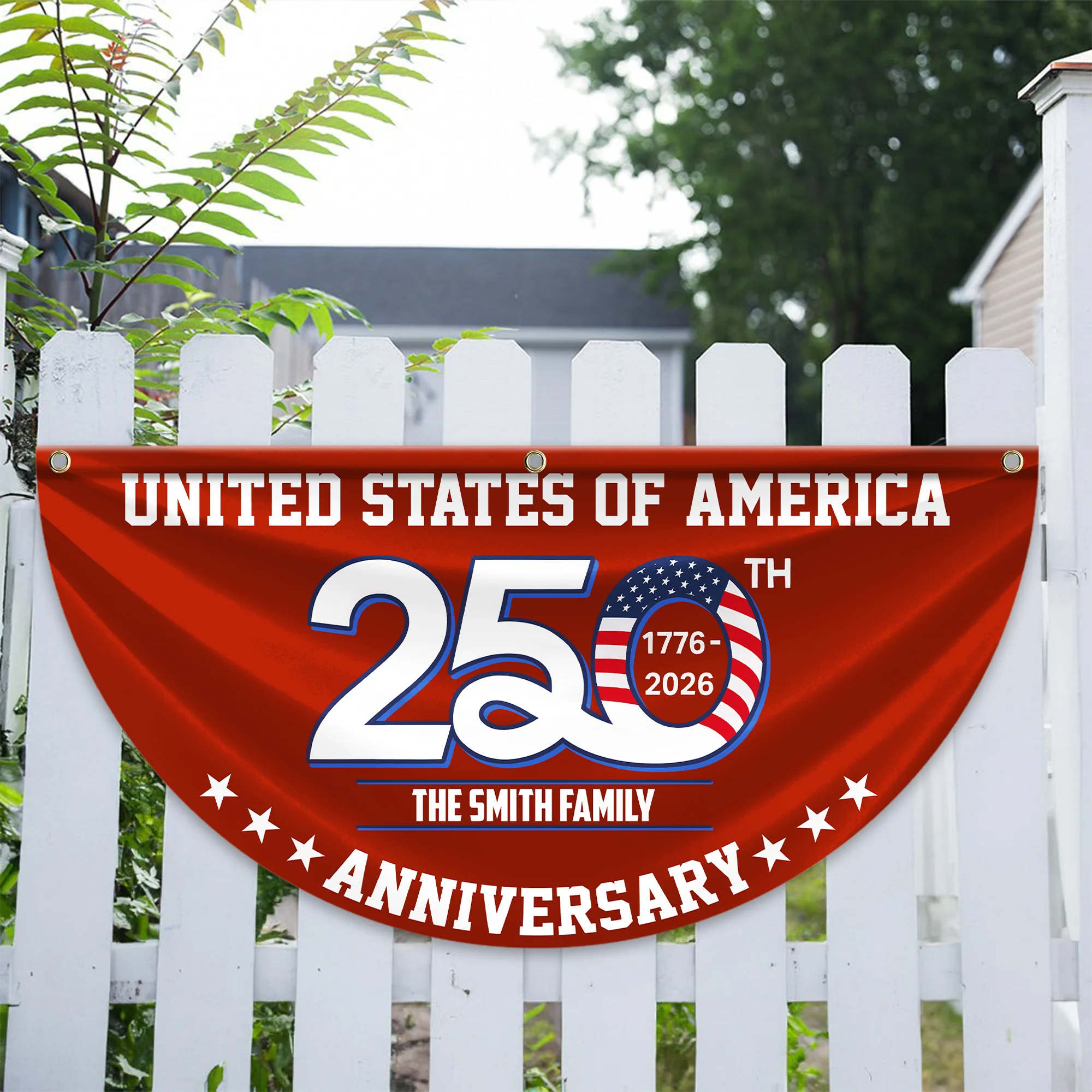 Patriotic 250th Anniversary 1776 2026 United States of America Non-Pleated Fan Flag LM32 897747 - Image 5