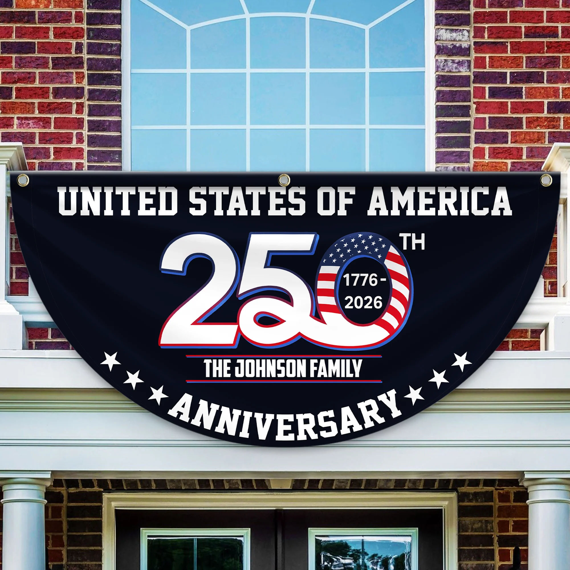 Patriotic 250th Anniversary 1776 2026 United States of America Non-Pleated Fan Flag LM32 897747 - Image 7