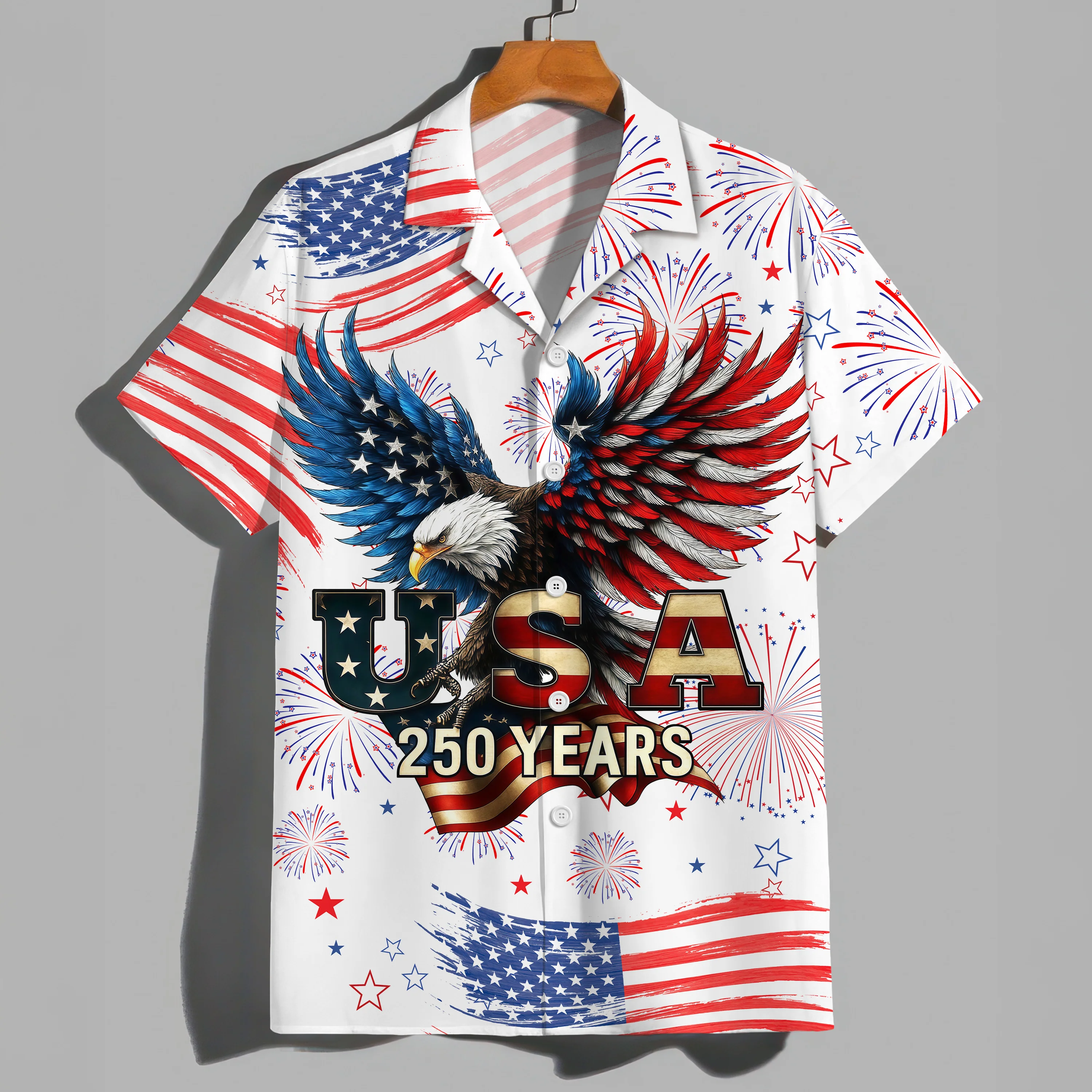 Patriotic Bald Eagle USA 250 Years Hawaii Shirt HA75 920148 - Image 5