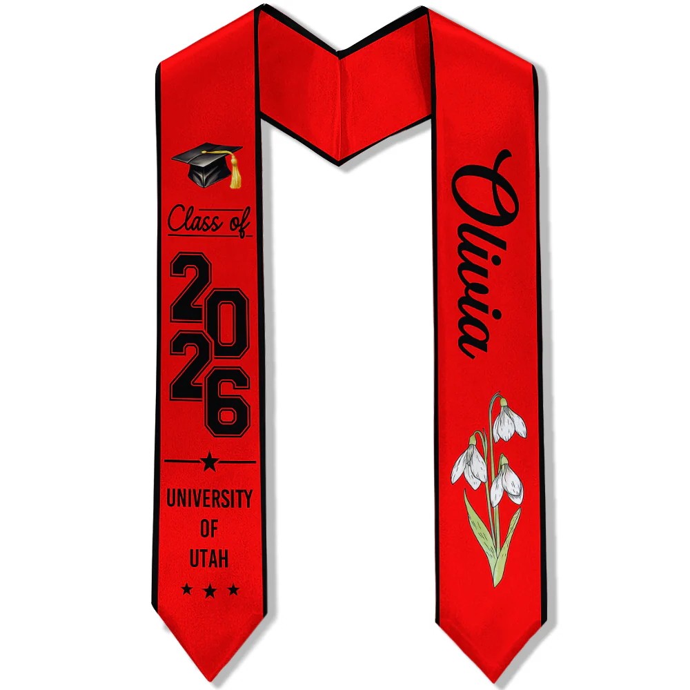 Personalised Birth Flower Graduation Class Of 2026 Stoles Gift for Graduates LM32 899327 - Image 6