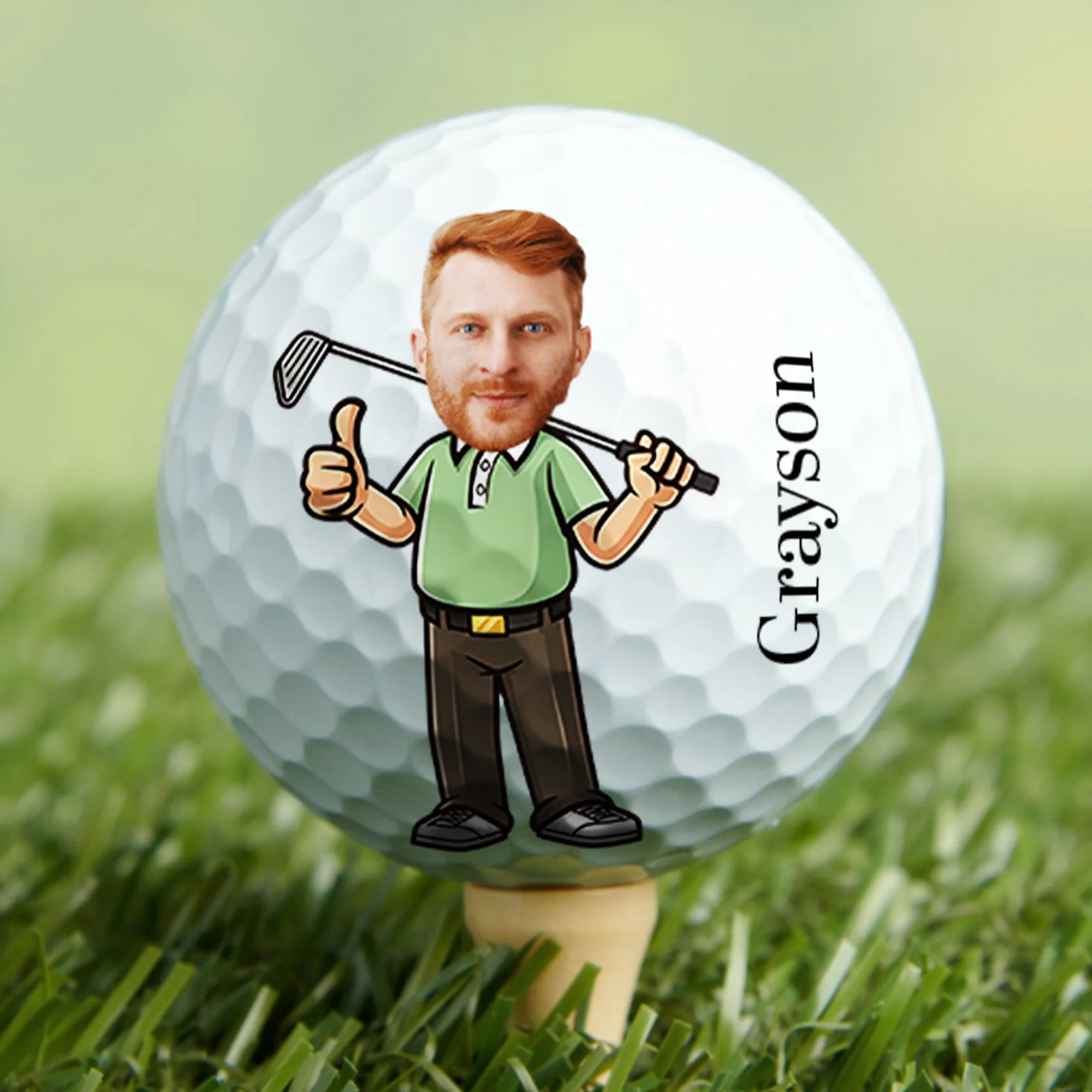 Personalised Cartoon Character Man Woman Double Sided Golf Ball with Name Gift for Golfer HO82 900912 - Image 8