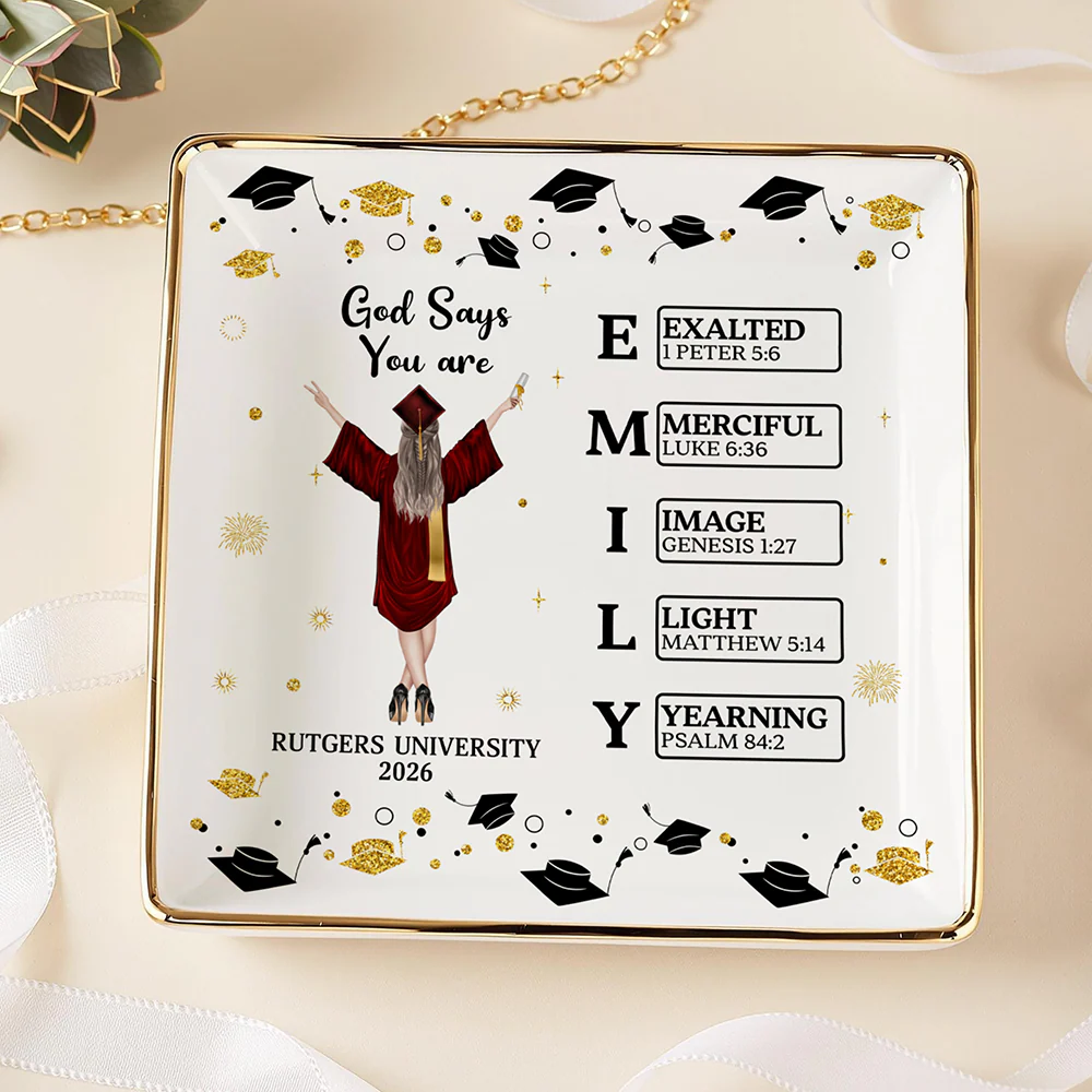 Personalised Cartoon Graduate Character Bible Name Jewellery Dish Graduation Gift for 2026 Graduates HO82 901818 - Image 10