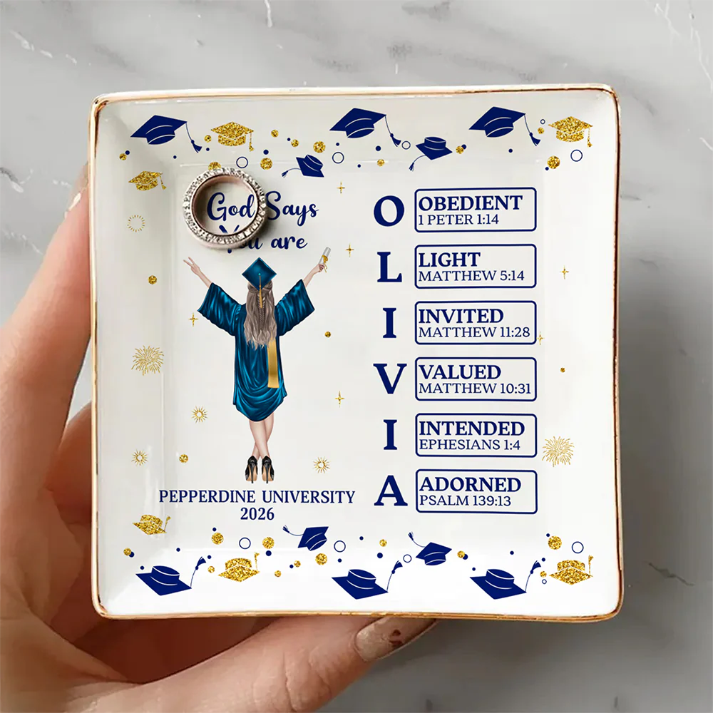 Personalised Cartoon Graduate Character Bible Name Jewellery Dish Graduation Gift for 2026 Graduates HO82 901818 - Image 3