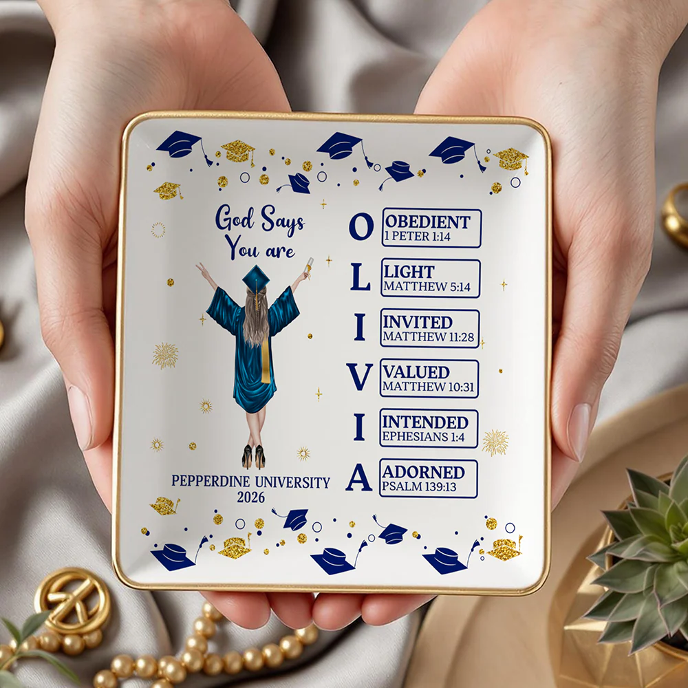 Personalised Cartoon Graduate Character Bible Name Jewellery Dish Graduation Gift for 2026 Graduates HO82 901818 - Image 4