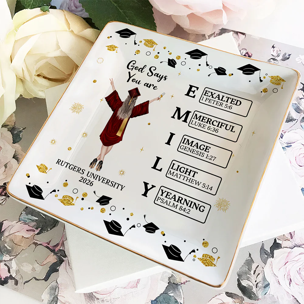 Personalised Cartoon Graduate Character Bible Name Jewellery Dish Graduation Gift for 2026 Graduates HO82 901818 - Image 6